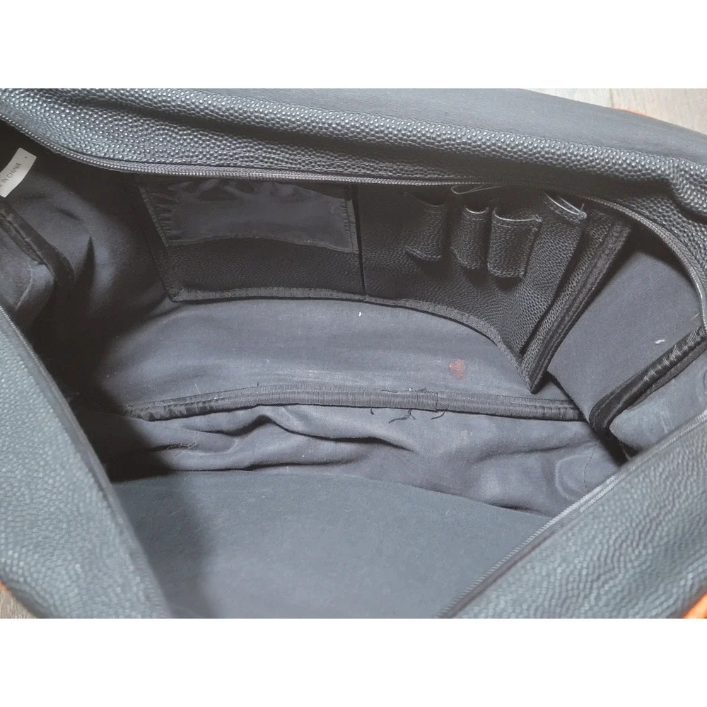 Vintage NBA Spalding Messenger Bag Laptop Bag Basketball‎ Fan Gear Orange Black
